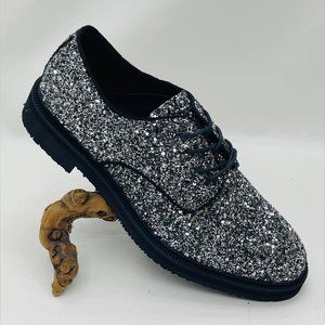 Men’s Angelino Silver | Black Glittered Fashion Sneakers